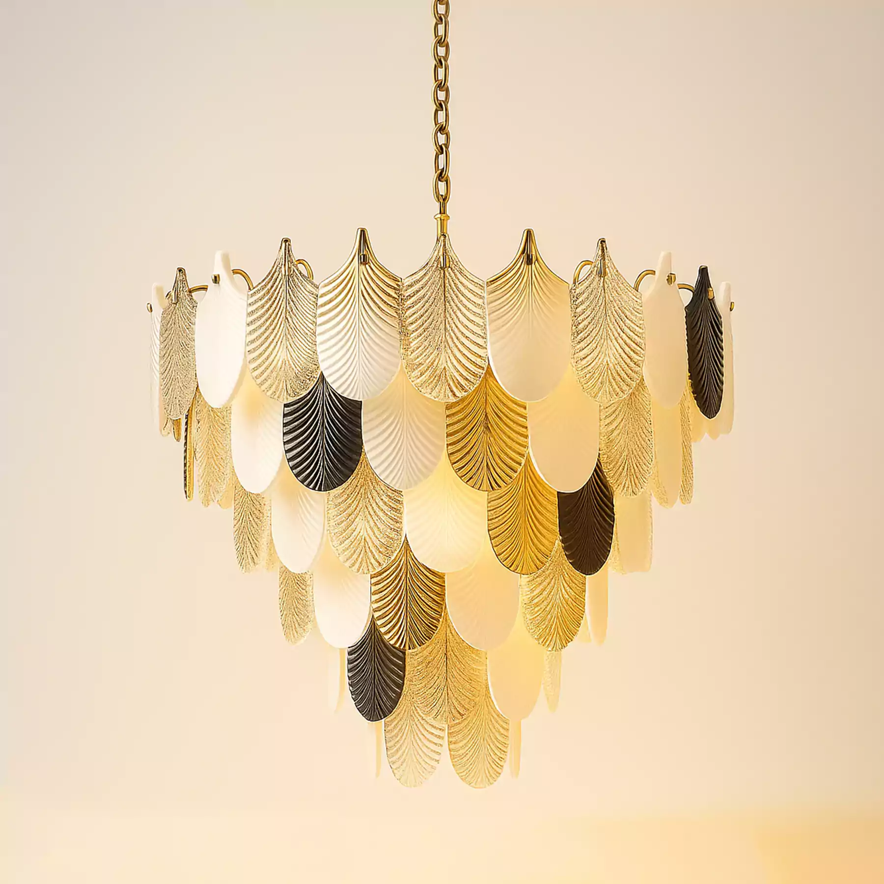 Peacock Plume Crystal Chandelier